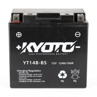 Kyoto - Batterie GT14B-BS SLA-AGM - Sans Entretien - Prête à l'Emploi - Equivalente YT14B-BS
